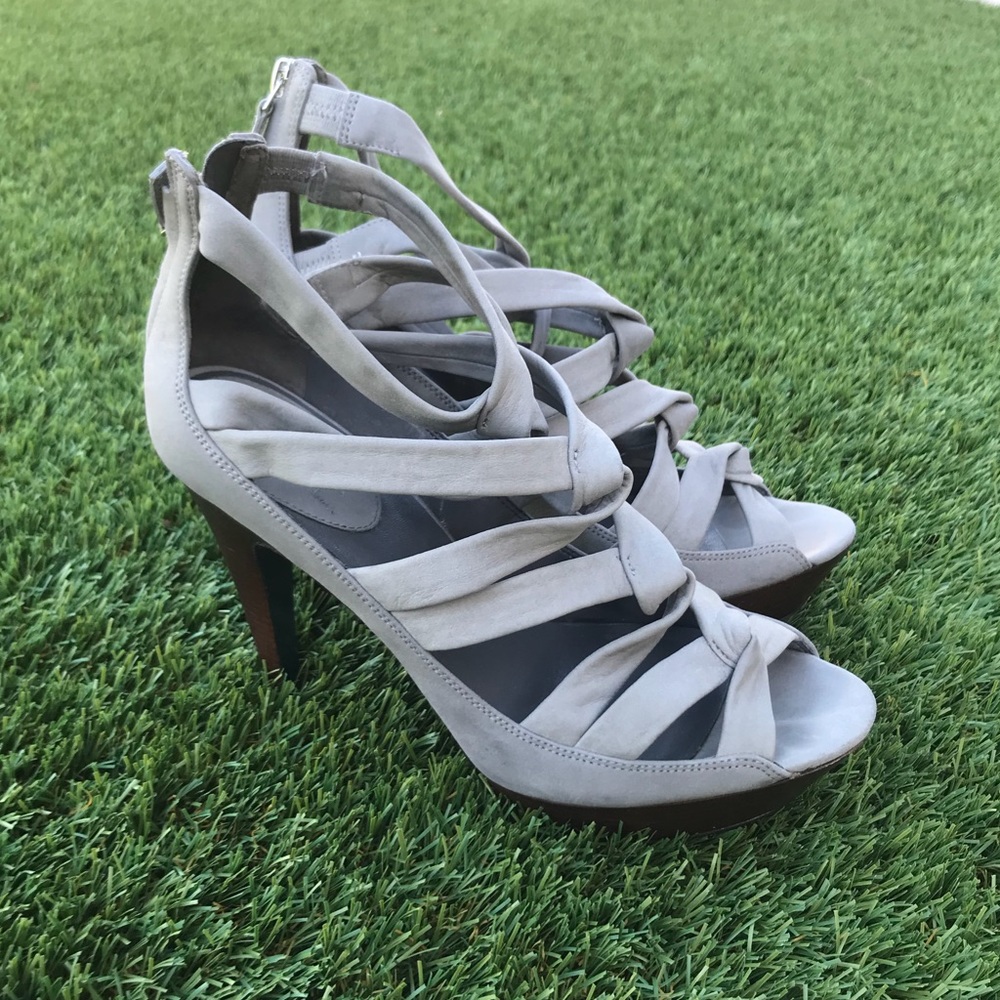 Cole Haan Nike Air Grey Suede High Heeled Sandals